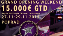 V Rebuy Stars Poprad Grand Opening Weekend s garanciou €15,000