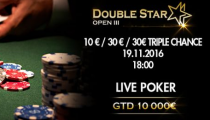 DoubleStar Open pokračuje už v sobotu turnajom s garanciou €10,000