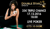 Live report: Finále série DoubleStar Open €25 Triple Chance €10,000 GTD
