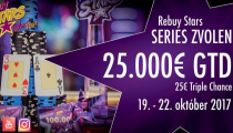 Už zajtra štartuje Rebuy Stars Series Zvolen €25,000 GTD