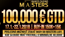 Posledné bodované Banco Casino Masters 100,000€ až v januári