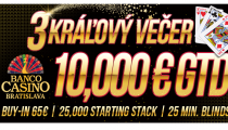 Trojkráľový večer s GTD 10,000€ už túto sobotu a skvelé akcie pre cash game hráčov na Nový rok!