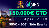 Pokrový svet sa zíde v Banco Casino, kde začína od stredy MPN Poker Tour Main Event 150,000€ GTD & Cash Game Festival