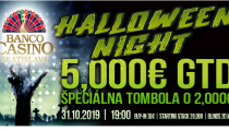 Halloween klope na dvere v Banco Casino Bratislava – garancia 5,000€ a tombola o 2,000€!