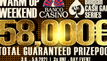 Belgický Warm Up Weekend prinesie MEGA GARANCIU 58,000€ - tri exkluzívne jednodňovky v Banco Casino Bratislava!