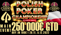 V Banco Casino odštartoval obrovský Main Event Polish Poker Championship 250.000€ GTD iba za 100€!