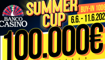 V Banco Casino začal boj o Summer Cup so 100.000€ GTD!